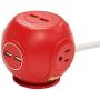 Accell Power Cutie - Compact Surge Protector with 3 Tamper Resistant 540J Surge Protected AC outlets and 4 USB-A Charging Ports, 4ft Cord, Red