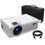Living Enrichment Mini Projector, Built-in Dual Speaker and Full HD 1080p Movie Video Projector, 50000 Hours Life LED, Compatible with TV Stick, Video Games, HDMI, USB, TF, VGA, AUX, AV