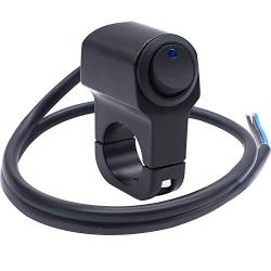 Taiss Universal 12v 7/8″ Blue Light Illuminated Motorcycle ATV Handlebar Push Button Switch Headlight Hazard Brake Fog Light ON/Off Aluminum Alloy Control Switch with 50cm Connect Line F010