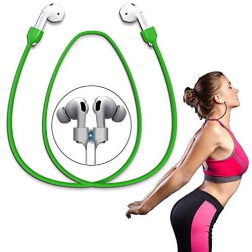 Airpods Strap Magnetic Super Strong Cord Anti-Lost Leash Sports String - Accessories for AirpodsPro/ 2/1 (Green)