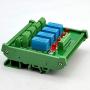 Electronics-Salon DIN Rail Mount 4 DPDT Signal Relay Interface Module, DC 12V Version.