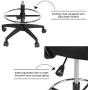 Drafting Chair Tall Office Chair Standing Desk Chair Mesh Computer Chair Adjustable Height with Lumbar Support Flip Up Arms Swivel Rolling Executive Chair,Black