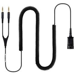 Gold-Plated Headset QD to 3.5mm Quick Disconnect Cable for Plantronics and VoiceJoy Headsets,Dual 3.5mm Plug into Sound Card on PC Computer