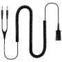 Gold-Plated Headset QD to 3.5mm Quick Disconnect Cable for Plantronics and VoiceJoy Headsets,Dual 3.5mm Plug into Sound Card on PC Computer