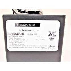 SCHNEIDER ELECTRIC Load Center 3Ph Secondary Surge Arrestor SDSA3650 SPD T1 Sdsa 40Ka 600V Max 3P4W, Black