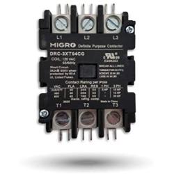 Migro 3 Pole, 40 Amps, 110/120 VAC Coil Heavy Duty AC Contactor Replaces Virtually All Residential 3 Pole Models