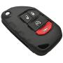 Qty(2) Alegender Black 4 Buttons Flip Key Cover Case Fob Holder Bag Keyless Protector Fit for Jeep 2018 2019 Wrangler JL JLU Rubicon 2020 Jeep Gladiator JT 68292944AA Remote Control