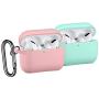 [2 Pack] SNBLK Designed for Airpods Pro Case Cover Silicone Protective Charging Case Skin with Keychain Compatible for Apple Airpods Pro 2019, (Front LED Visible) Pink/Mint Green