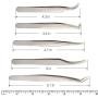 Lash Eyelash Extension Tweezers Set,Cuckoo 5 Pcs Straight and Curved Volume Lash Tweezers For Eyelash Extensions-Professional Stainless Steel Precision Tweezers Set,Lash Extension Supplies