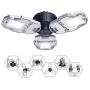 Aqonsie LED Garage Lights Bulb 6000LM Deformable Light 60W E26/E27 Ceiling lamp with 3 Adjustable Panels for Garage Workshop Warehouse Factory Supermarket Basement (Silver)