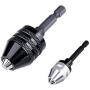 aiyun Hex Shank Keyless Drill Chuck - 2Pcs Quick Change Adapter Converter drill adapter (0.6-8mm,0.3-3.6mm)