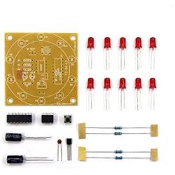 HiLetgo 2pcs Round Lucky Rotary Suite Electronic Component Fortune CD4017 NE555 Interesting DIY Kit Wheel Electronic Parts Lucky 10