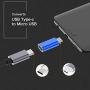 USB C to Micro USB Adapter, (4-Pack) Type C Female to Micro USB Male Convert Connector Support Charge & Data Sync Compatible with Samsung Galaxy S7/S7 Edge, Nexus 5/6 and Micro USB Devices (Blue)