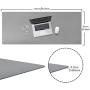 Cacoy 51.2x23.6inch Desk Pad Blotter Waterproof PU Leather Desk Mat Protector Super Large Perfect Desk Writing Mat for Office and Home - Grey (130x60cm)