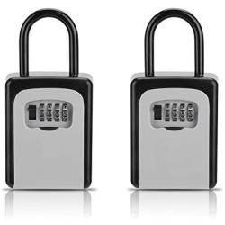 Key Lock Box, [2 Pack] Combination Lockbox for Keys with Code, Combo Door Lock-Box House Key Storage Locker - 2 Pack
