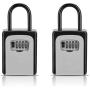 Key Lock Box, [2 Pack] Combination Lockbox for Keys with Code, Combo Door Lock-Box House Key Storage Locker - 2 Pack