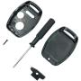 Olivine Auto 3 Buttons Key Fob Casing for Honda Civic CR-V Fit Accord Crosstour Odyssey CR-Z Keyless Entry Remote Key Shell (Only Key Shell Without Blade) (3Button-1CS)