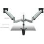Mount-It! Dual Arm Monitor Mount | Dual Monitor Arm Stand | Two Full Motion Articulating Adjustable Gas Spring | Fits 22 23 24 27 Inch VESA Compatible Computer Screens | C-Clamp Desk Mount