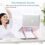 Boyata Laptop Stand, Adjustable Ergonomic Laptop Holder, Aluminium Alloy Notebook Stand Compatible for MacBook Pro/Air, Dell XPS, Lenovo, Samsung Laptops Up to 17 inches-Pink