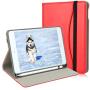 New iPad Mini Case 5th Generation with Pencil Holder - Mini iPad 4 Leather Stand Folio - Wallet Pocket - Handle Strap - Soft TPU Back Cover Auto Sleep/Wake for 7.9 Inch iPad Mini 4/5 (Red)