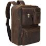 TIDING Mens 17.3 Inch Leather Convertible Backpack Large Capacity Laptop Briefcase Messenger Bag with YKK Zipper