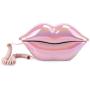Lip Shape Electroplating Pink Telephone, Support Number Storage WX‑3016 Fashionable Landline Telephone, Home Desk Telephone Corded Phone for Birthday for Loved One, Friend (Pink)