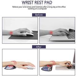 HAOCOO Ergonomic Keyboard Wrist Rest Pad and Mouse Pad Wrist Support Set with Non-Slip Backing Memory Form-Filled, Easy-Typing and Pain Relief for Gaming Office Computer Laptop(Black Gary Mix Marble)