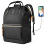 Hethrone Womens Laptop Backpack 15.6 Inch Stylish Anti Theft Casual Travel Computer Rucksack Water Repellent School Backpack with USB Black