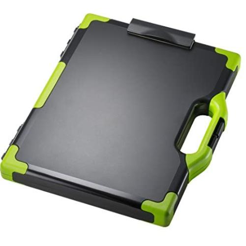 Officemate OIC Carry All Clipboard Storage Box, Letter/Legal Size, Black & Green (83325)