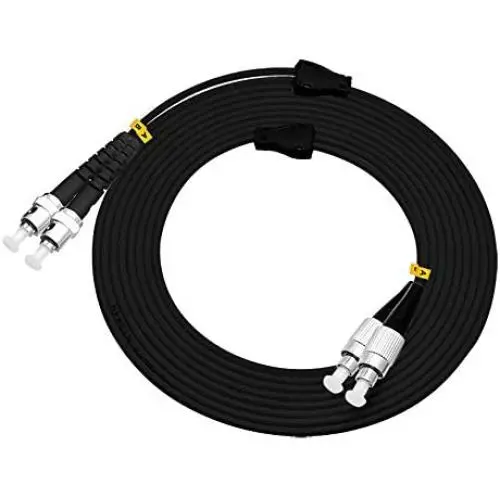 Jeirdus 5M FC to ST Outdoor Armored Duplex 9/125 SM Fiber Optic Cable Jumper Optical Patch Cord Singlemode 5Meters 16ft FC-ST