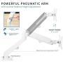 VIVO Articulating Dual 17 to 27 inch Pneumatic Spring Arm Clamp-on Desk Mount Stand, Fits 2 Monitor Screens with Max VESA 100x100, White, STAND-V102OW