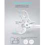 Saiji Gooseneck Cell Phone Holder, Clamp Universal Lazy Mount Clip Hands Free Flexible Long Arm Bracket Grip for 4.0-6.3 Phones Mobile Stand Baby Monitor for Desk, Bed, Office, Kitchen (White)