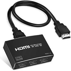 NEWCARE 4K HDMI Splitter 1 in 3 Out, 1×3 HDMI Splitter Support 4Kx2K, 1080P, 3D, HDR, DTS/Doby-TrueHD for Xbox PS4 PS3 Fire Stick Roku Blu-Ray Player Apple TV(HDMI Cable Included)