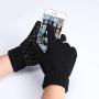 WaitingU Thicken Soft Knitted Texting Touch Screen Gloves for Smartphones PC Laptop Tablet Driving Skiing and Cycling Outdoor Gloves with Anti-Slip Design (A-Black)