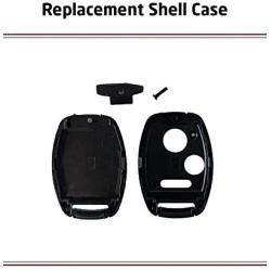 Key Fob Keyless Entry Remote Shell Case & Keychain fit Honda Odyssey,Pilot, Accord, Civic, CR-V, Fit, Ridgeline,CR-Z Cutting Not Required