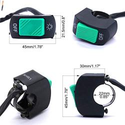 Taiss 12V 7/8″(22mm) Universal Motorcycle Handlebar Switch for U5 U7 U2 Motorcycles Scooter Electrombile Motorbike Headlight Green On Off Button F001-G