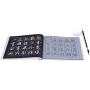 MEGREZ No Ink Chinese Calligraphy Set Brush Water Writing Cloth Paper Wang Xi Zhi LAN Ting Xu Magic Cloth Booklet 16 pcs with Chinese Brush and Water Dish for Beginners Practice Set