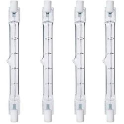 4-Pack R7S 118mm T3 300W Halogen Bulb Dimmable 4500lm J-Type 120V R7S Base Warm White 2700K Double Ended Halogen Light Bulbs
