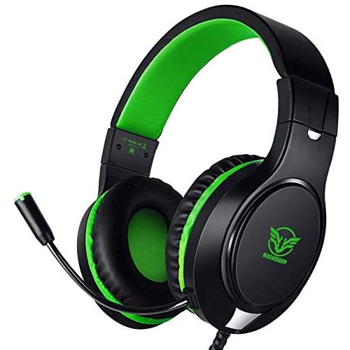Karvipark H-10 Gaming Headset for Xbox One/PS4/PS5/PC/Nintendo Switch|Noise Cancelling,Bass Surround Sound,Over Ear,3.5mm Stereo Wired Headphones with Mic for Clear Chat