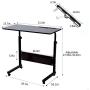 Natwind 31.5 Inches Height Adjustable Mobile Side Table with Tablet Slot & Wheels Movable Portable Workstation Laptop Computer Stand for Bed Sofa Black-A
