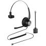 Oppetec Phone Headset Single Ear RJ9 Plug Office Headset for Landline IP Phones Compatible with Avaya NEC Aastra Alcatel Siemens etc