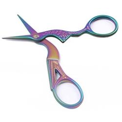 BIHRTC Stainless Steel Sharp Tip Classic Stork Scissors Crane Design Sewing Scissors DIY Tools Dressmaker Shears Scissors for Embroidery, Craft, Needle Work, Art Work & Everyday Use (3.6'', Colorful)