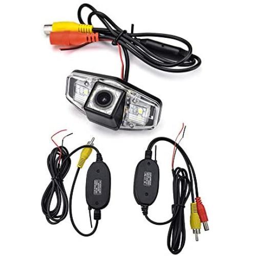 aSATAH 2.4G Wireless Car Rear View Camera for Honda Accord/Inspire/Spirior/Honda Civic VII VIII/Honda City 4D & Waterproof and Shockproof Reversing Backup Camera (12 LED)