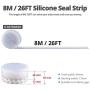Emoly Silicone Seal Strip, 8M/26ft Self Adhesive Door Strip Bottom for Doors Silicone Sealing Sticker Adhesive for Doors and Windows Gaps of Anti-Collision Silicone (45MM, Transparent)