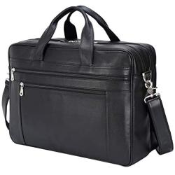 Polare Napa Leather 17 Briefcase Laptop Business Messenger Bag For Men Fits 17.3 Laptop