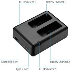 Powerextra Dual Battery Charger with Micro USB Cable for GoPro HERO8 Black GoPro HERO7 Black GoPro HERO6 Black GoPro HERO5, HERO5 Black GoPro Hero 2018