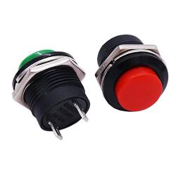 Twidec/10Pcs SPST AC250V/3A AC125V/6A Mini Momentary Push Button Switch Red+Green R13-507RG
