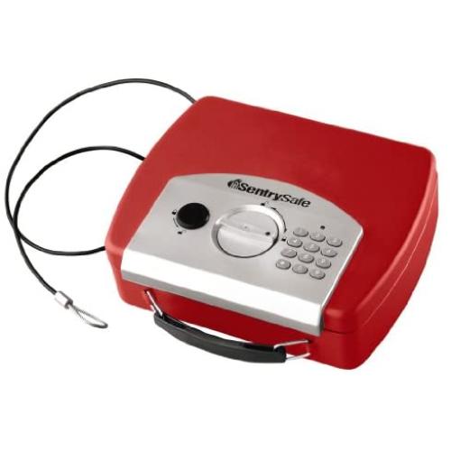 SentrySafe P008ER 0.08 Cubic Foot Electronic Compact Safe, Red