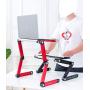 Laptop Stand Folding Laptop Tables for Beds and Sofas Fully Adjustable Height and Angle ,Aluminum Standing Desk with USB Fans for Work from Home or Travel (Black1)