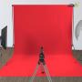 Issuntex 5x7 ft Red Background Muslin Backdrop,Photo Studio,Collapsible High Density Screen for Video Photography and Television